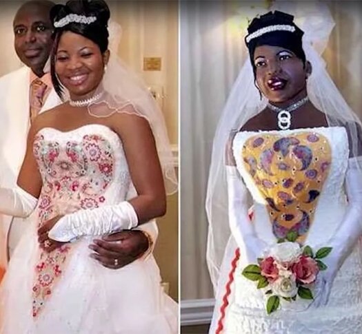 30 Funny Wedding Dresses That Should Have Never Come Down The Aisle
